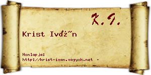 Krist Iván névjegykártya